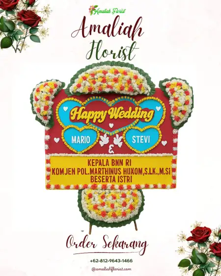 Papan Bunga Pernikahan Medong